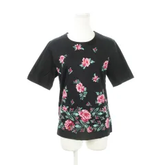 フェイラー 新品 未使用 タグ付き 花柄 半袖 Tシャツ ブラック 黒 赤 美品 新品 FEILER フェイラー Tシャツ 黒 花柄 プリント フリーサイズ