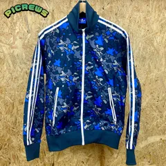 adidas originals アディダスオリジナルス ブルー カモフラ ナイロンジャケット トラックジャケット