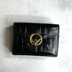 FENDI フェンディ エフイズフェンディ / エンボスマイクロトリフォールドウォレット 三つ折り財布 ズッカエンボスレザー ブラック 8M0395