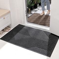 【迅速発送】Forhomelife 玄関マット 屋外 泥落とし 入口マット 室内 おしゃれ ドアマット 滑り止め 業務用 家庭用 エントランスマット オフィス お店 洗える 45x75cm グレータイプ2