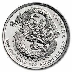 [保証書・カプセル付き] 2020年 (新品) カナダ「ラッキードラゴン」 純銀 1オンス ハイリリーフ 銀貨