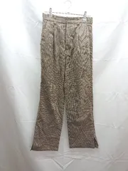 ◇ LOWRYS FARM ローリーズファーム 千鳥格子 タック スラックス サイズM ブラウン レディース E  【1303290004536】