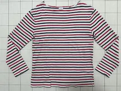 ハ2502-4-3693 アデイインザライフ　ユナイテッドアローズ　A DAY IN THE LIFE UNITED ARROWS  長袖ボーダーカットソー　赤白紺　L