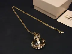 □極美品□ Vivienne Westwood ヴィヴィアン ペイズリーオーブ ラインストーン ロングネックレス アクセサリー ゴールド系 AP9670  - メルカリ