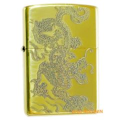 ZIPPO 和柄 龍 浮き彫り 裏面 青海波 真鍮イブシ ドラゴン ジッポー オイルライター 2BS-WDR2