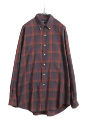 【お得なクーポン配布中!】 90s ラルフローレン チェック 長袖 ボタンダウン シャツ メンズ XL 90年代 オールド ポロ コットン ワンポイント 長袖シャツ 大きいサイズ