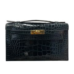 エルメス HERMES ポシェットケリーミニ W刻　(2024年製) ヴェールフォンセ ゴールド金具 アリゲーター レディース ハンドバッグ