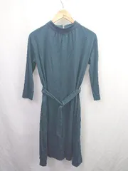 ◇ ⊂ a.v.v アー・ヴェ・ヴェ 大人系 長袖 ロング 無地ワンピース サイズXS グリーン系 レディース E  【1507080003901】