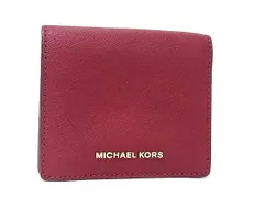 ■美品■ MICHAEL KORS マイケルコース レザー 二つ折り 財布 ウォレット 小銭入れ 札入れ レディース レッド系 DJ4106