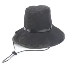 値下げ【新品・未使用】GUCCI ブラックレザー バケットハット GUCCI グッチ レザー バケットハット sizeM/ブラック - メルカリ
