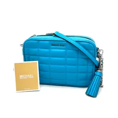 【中古】美品 MICHAEL KOSE マイケルコース ロゴ キルティング タッセル レザー ショルダー バッグ eH07125N