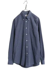 【お得なクーポン配布中!】 ブルックスブラザーズ ギンガム チェック 長袖 ボタンダウン シャツ メンズ М 古着 コットン BD 長袖シャツ ポケット付き カジュアル 薄手
