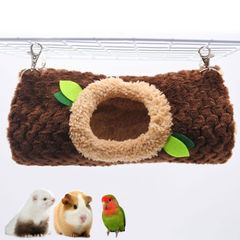 小動物 鳥 フェレット モモンガ モルモット ハンモック 筒型 トンネル 吊るす ふわふわ 暖かい 隠れ家 茶色 遊び場 ハウス 小動物用ハンモック クリスマス
