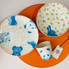 エルメスパンダ食器お皿カップ三点セット子供食器新品未使用 エルメスパンダ食器お皿カップ三点セット子供食器新品未使用