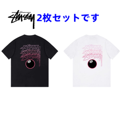 STUSSY ステューシー 8ボール グラデーションロゴ Tシャツ 半袖 カップル オーバーサイズ 男女兼用 メンズ レディース ユニセックス 綿100% ストリート 新品 正規品