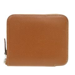 良品✨ エルメス アザップ シルクイン コンパクト ブラウン 財布 アザップ シルクイン コンパクト ゴールド ブラウン[] Azap