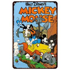 【831】新品 レトロ ブリキ看板 ★ Disney Mickey Mouse ★ ミッキーマウス ミニーマウス ディズニー アメリカン雑貨 ガレージ フェンス ヴィンテージ