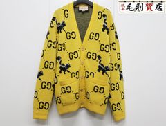 GUCCI グッチ GG スカンク カーディガン 716113 XKCL2 イエロー サイズXS ウール 【中古】トップス