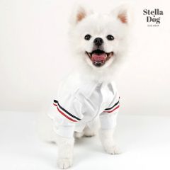 【閉店セール全品半額】トリコロールシャツ　長袖　ホワイト　白　フォーマル　スーツ　結婚式　犬服