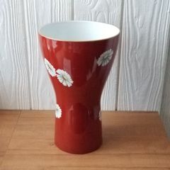 ノリタケ　noritake 朱地白菊　花瓶