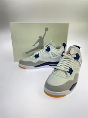 【中古美品】NIKE SB ナイキエスビー DR5415-100 AIR JORDAN 4 RETRO SP SUMMIT WHITE NAVY 靴 シューズ スニーカー 【160-250528-AS-5-min】