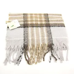 クロコダイル マフラー 未使用 チェック柄 ブランド メンズ レディース グレー CROCODILE