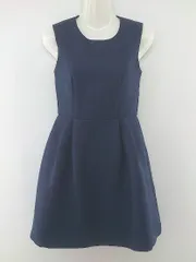 ◇ DRESS LAB ドレスラボ 刺繍 ノースリーブ ミニ ワンピース サイズS ネイビー レディース P  【1210060009991】