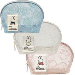 【1個】ミッフィー Miffy フラワーシリーズ ポーチ 小物入れ EB426A EB426B EB426C クツワ 2025年3月 女の子 かわいい おしゃれ 文房具 うさこちゃん