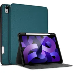 ティール ProCase iPad Air 5 ケース 2022 (第5世代) Air 4 ケース 2020 (第4世代) ペンシル収納 耐衝撃 ABS樹脂カバー オートスリープ対応 2つ折りスタンド ?ティール