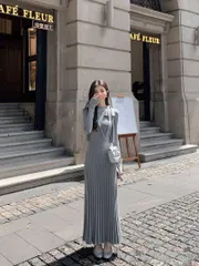 新品未使用 春のお出かけに ロングフィッシュテールワンピース清楚可愛いデート服