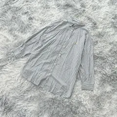 【CLASSICAL ELF】クラシカルエルフ  ストライプ柄  ゆったりシャツ  (M)  ヘルシー  カジュアル  レディース  グレー系  灰色  【送料無料】