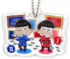 【中古】キーホルダー・マスコット(キャラクター) カラ松＆おそ松 「セガコラボカフェ えいがのおそ松さん デフォルメアクリルチャーム ～探偵ver.～」