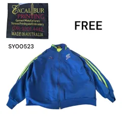 EXCAL BUR PRINTING古着スウェットジャージFREEブルーのサムネイル