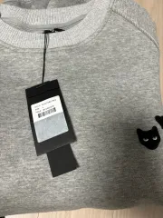 ZZERO SONGZIO ラブ 黒ヒョウ 手 ロープ クルーネック メランジェ グレー ラージ SG5TS801M