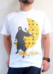 月光ニンジャＴシャツ　忍者Ｔシャツ　ニッポンモチーフ　ハイデザイン忍者Ｔシャツ