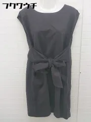 ◇ STRAWBERRY-FIELDS ウエストマーク ノースリーブ 膝丈 ワンピース ダークグレー系 レディース 【中古】 【1105170004472】