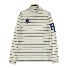 サイズ：0 PEARLY GATES パーリーゲイツ  ハイネック長袖起毛Tシャツ ボーダー柄 ホワイト系 [240101521886] ゴルフウェア レディース ストスト