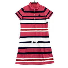 サイズ：M LE COQ GOLF ルコックゴルフ  半袖 ワンピース ボーダー柄 ピンク系 [240101431243] ゴルフウェア レディース ストスト