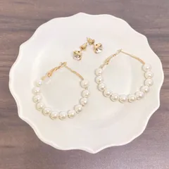 【2set】デザインフープピアス　ポストピアスセット