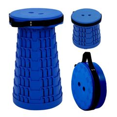 折りたたみ椅子 軽量 コンパクト 伸縮 アウトドアチェア ポータブルチェア 耐荷重250kg 伸縮スツール　ブル－