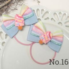 【16】キッズヘアリボン　アイスキャンディー　2点セット