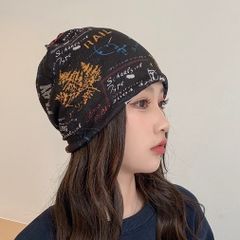 おしゃれ薄手ニット帽　3way　ケア帽子　医療用帽子　伸縮性　ターバン　ビーニー　キャップ