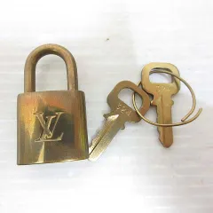 ルイヴィトン LOUIS VUITTON 南京錠 パドロック カデナ 鍵 キー2本 セット #313 ゴールド色