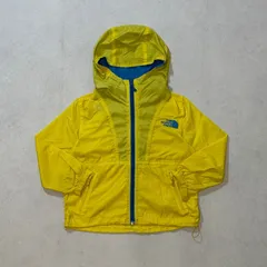 【140cm】the north face Nylon Nooded Jacket / ノースフェイス　ナイロン　ジャケット　黄色　イエロー　青　ブルー