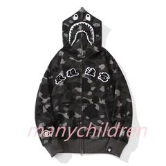 新品 A BATHING APE Black Eye Patch Color Camo Shark Full Zip Hoodie アベイシングエイプ フーディ パーカー 男女兼用