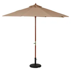 パラソル 幅270cm アイボリー ポリエステル 木製 屋外 アウトドア ガーデニング レジャー 組立品【代引不可】