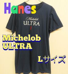 Hanes　ヘインズ　Michelob ULTRA ミケロブウルトラ　ネイビー　L　Ｔシャツ　コットン100％　古着