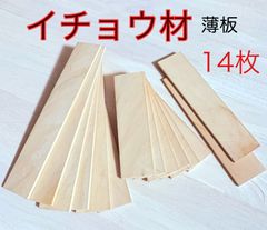 銀杏材料 銘木材イチョウ材 薄板 材 天然木 無垢  イチョウ薄板 24枚 4×45×150〜240  24本セット GN45240F