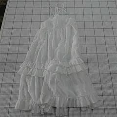 ◇ ⊂ forksy. フォルクシー ティアード ロング丈 キャミ ワンピース サイズF ホワイト系 レディース E  【1509180012043】