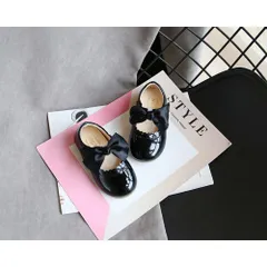 ☆ ブラック ☆ 24 ☆ フォーマルシューズ 女の子 pkv528 キッズ フォーマル シューズ 女の子 リボン 通気性 ベビー 靴 ガールズ 卒園式 入学式 かわいい 子供用 ベビー用 結婚式 通園 入園式